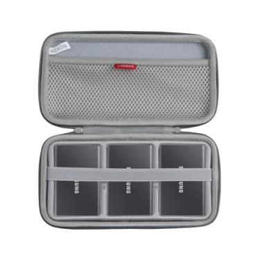 Imagem de Hermitshell Capa rígida de viagem para Samsung T7 SSD portátil 1 TB 2 TB 500 GB USB 3.2 unidade externa de estado sólido (capa para 3 discos rígidos, cinza)