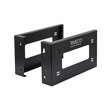 Imagem de RIVECO Suporte de parede e suporte de mesa com estrutura aberta 4U, sem necessidade de montagem, rack de servidor para equipamentos de rede e dados, AV HiFi, estéreo, prateleira de eletrônicos para