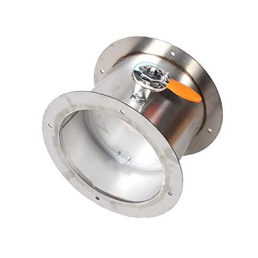 Imagem de Manual Air Damper Valve, Stainless Steel Manual Air Damper Valve 2-way Ventilation Pipe Valve Check Valve Fresh System Flange Type OD 51mm-250mm Silver(250mm)
