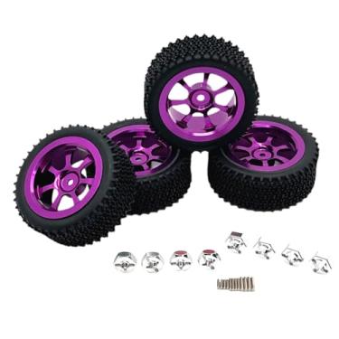 Imagem de UGPLM 4x Rodas e pneus RC, substituição de pneus de carro RC Crawler, pneus RC com aro de roda para modelo de carro RC para Wltoys 1/14, caminhões, Tolet