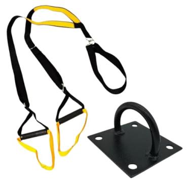Imagem de KIT Fita para Treino Suspenso tipo TRX Cross fit Pilates Yoga Fisioterapia Funcional Musculação Exercícios Saude + Suporte Sem Giro