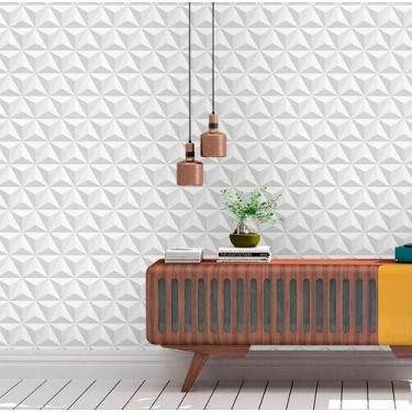 Imagem de Papel De Parede 3d Branco Adesivo Vinílico Lavável Colante - PAPELEPAR