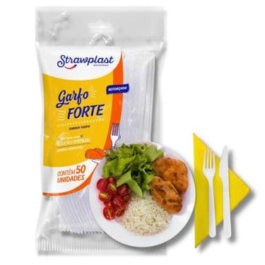 Imagem de Garfo forte reforado branco c/ 500 un. - STRAWPLAST