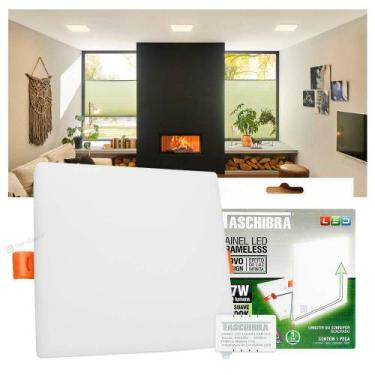 Imagem de Painel LED Taschibra Frameless 17W Quadrado Embutir ou Sobrepor, Luz Q