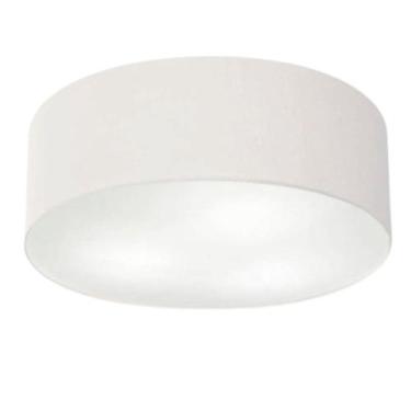 Imagem de Plafon Cilíndrico Md-3006 Cúpula em Tecido 60x15cm Branco - Bivolt - V