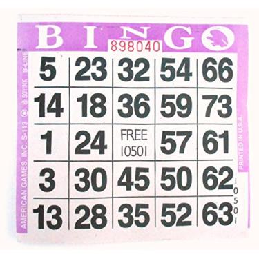 Imagem de 1 em folhas de papel de bingo roxo (500 por pacote)