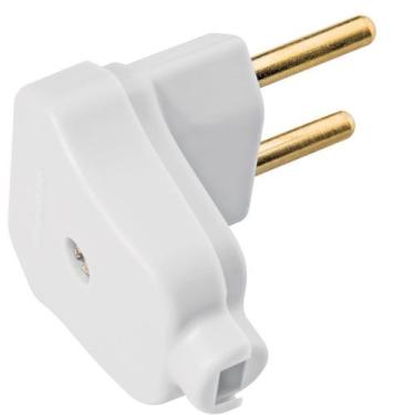 Imagem de Plugue Angular 2P 10 A 250 V Tramontina Branco