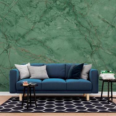 Imagem de Papel de Parede Painel 3D Mármore Carrara Verde Escuro 2,5M Revestimen