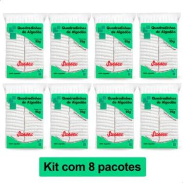 Imagem de Quadradinho de Algodão Sussex com 95g cada - Kit com 8 pacotes