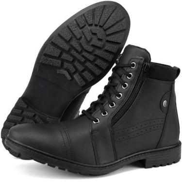 Imagem de Bota Coturno Masculino Adventure Com Ziper Lateral e Cadarços - Sapato