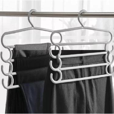 Imagem de Kit 2 Cabides Multiuso Com Ganchos Para Calça Gravata 4 Em 1 - Amigold