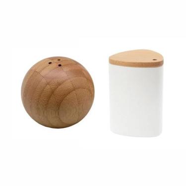 Imagem de Kit Saleiro E Paliteiro Porta Palitos De Bambu - Decora