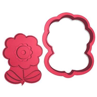 Imagem de Cortador Marcador Flor com Folha Alegria 8 pétalas - DOCE IMPRESSO, 12