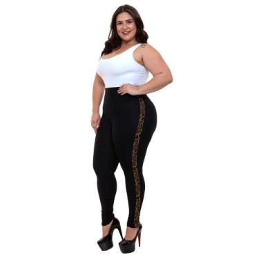 Imagem de Calça legging lipo compressora faixa onça - Slim Fashion
