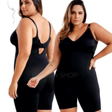 Imagem de Modelador Body Bory Cinta Macaquinho Modeladora Com Perna Plus Size Se