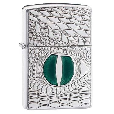Imagem de Isqueiros de dragão da Zippo, Cromado, High Polish Chrome Dragon's Eye