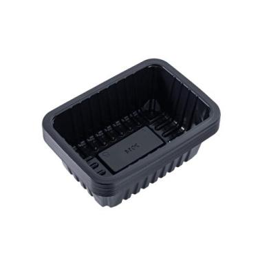 Imagem de Bandeja Plástica Preta 1050ml 20x14x6,5cm- 10 Unidades - Cetro