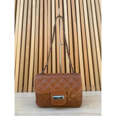 Imagem de Bolsa Feminina Ombro Transversal Alça Corrente - MANU SHOES, Caramelo,