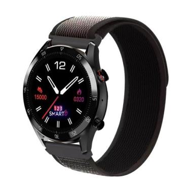 Imagem de Pulseira de Nylon Nova para Hit Wear PSW02PM - Preto com Branco - 123S