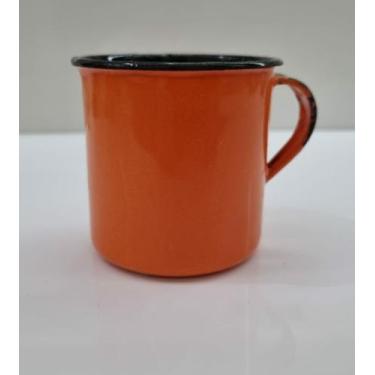 Imagem de 01 Caneca Esmaltada Ágata Original 150 ml Cor Laranja Postagem Rápida 