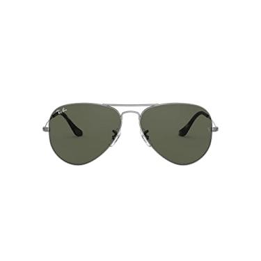 Imagem de Óculos de sol Ray-Ban RB3025 Classic Aviator, Cinza Transparente Areia/G-15 Verde, 55 mm