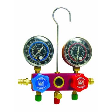 Imagem de InterDynamics MF-134HD R-134a Conjunto de manifold de ar condicionado de nível profissional com mangueiras e conexões rápidas – Pacote com 1