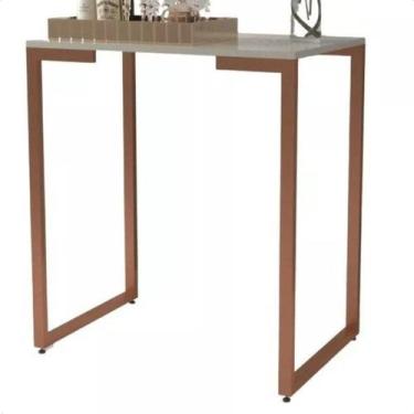 Imagem de Aparador Mesa Office Notebook 68x45 Off White Rose Gold - RDS