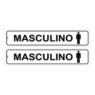 Imagem de Kit com 2 Placas de Sinalização - Banheiro Masculino para Porta em PS 
