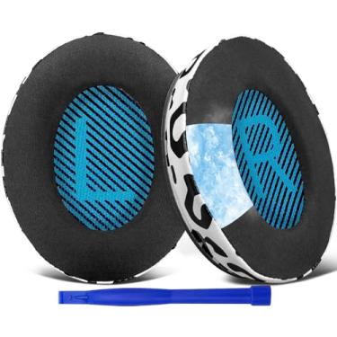 Imagem de SoloWIT Almofadas de Ouvido para Bose Fones, Almofadas de Reposição para Bose QuietComfort 15 QC15 QC25 QC2 QC35/Ae2 Ae2i Ae2w/SoundTrue & SoundLink Around-Ear & Around-Ear II-Leopardo da Neve