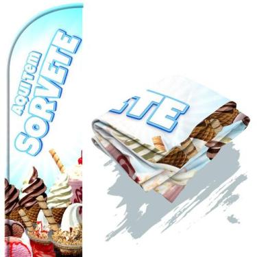 Imagem de Bandeira Para Wind Banner Dupla Face (só tecido) Sorvete M2 - Fadrix