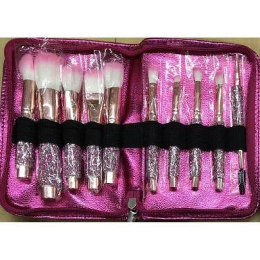 Imagem de Kit De Pincel Para Maquiagem Com 10 Pcs + C/estojo - oem, Rosa
