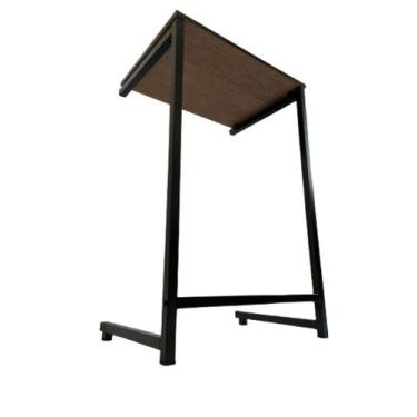 Imagem de Mesa Vintage De Apoio Lateral Sofá Tampo Amadeirado - União Art Móveis