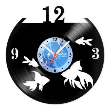 Imagem de Relógio De Parede Disco Vinil Animais - Peixe Aquário - VAN-006 - Mode