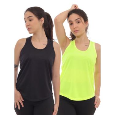 Imagem de Kit 2 Peças - Camiseta Regata Feminina Dry Fit Estampada Poliester Aca