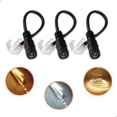 Imagem de 5 Conector Emenda Para Fita De Led 2 Vias Rabicho Fêmea P4 - VLED, 8MM