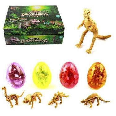 Imagem de Dinossauro Fosseis Ovo com 3 Unidades de Pvc Sortidos 9cm - Colecionáv