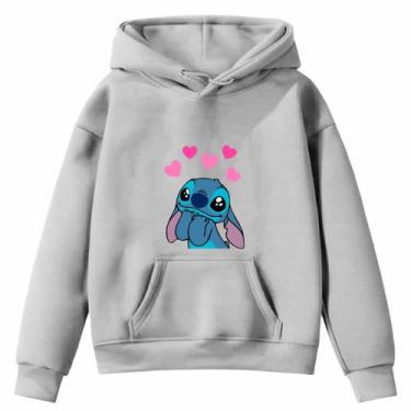 Imagem de Moletom Infantil Blusa Calça Sti-tch Apaixonado Desenho Bolso Canguru 