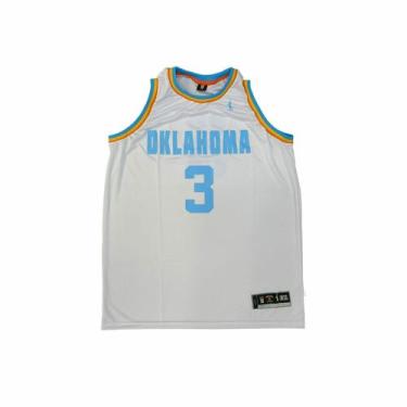 Imagem de Regata Basquete Masculina M10 Oklahoma 3, Branco, GG