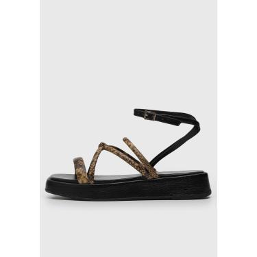 Imagem de Sandália Flatform Jorge Bischoff Couro Cobra Preta Jorge Bischoff J11843026003 feminino
