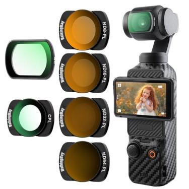 Imagem de Walking Way Conjunto de filtros magnéticos pretos e CPL e ND compatível com acessórios DJI Osmo Pocket 3 Creator Combo - pacote com 6 (difusão preta 1/4, CPL, ND8/PL+ND16/PL+ND32/PL+ND64/PL),