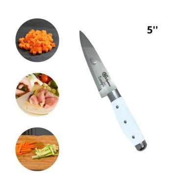 Imagem de Faca Inox Cozinha Carne Legumes Frutas Peixe Churrasco Geral - SQ, 5' 