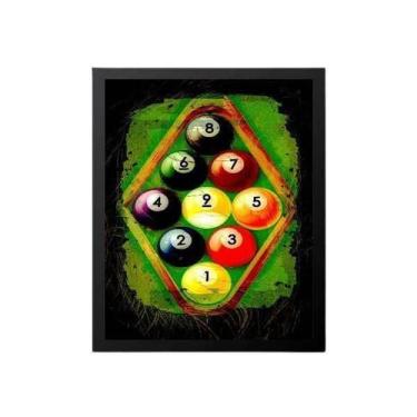 Imagem de Quadro Decorativo Bolas De Sinuca 33X24 Com Vidro - Preta - Quadros On