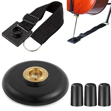 Imagem de OBTANIM 5 peças de suporte de âncora para violoncelo endpin inclui alça ajustável para violoncelo suporte antiderrapante 3 peças protetor de piso de ponta de borracha para acessórios de desempenho de violoncelo baixo