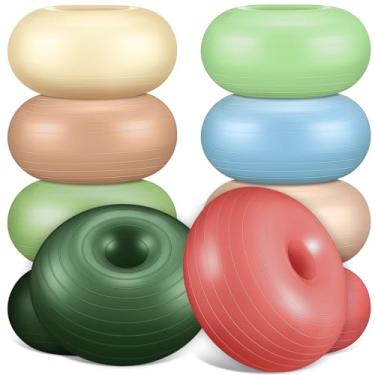 Imagem de Libima 8 peças de assentos flexíveis para sala de aula, cadeiras infláveis de bola de ioga com bomba, donut, bola de exercício, assento almofadado, para escritório, equilíbrio e estabilidade, academia
