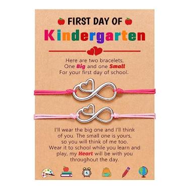 Imagem de UNGENT THEM Pulseira grande e pequena coração infinito mãe filha volta às aulas Pulseira Mommy and Me First Day of School para filha meninas, adjustable, Nylon, Sem pedras preciosas