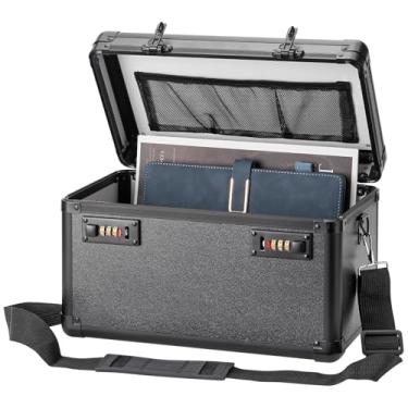 Imagem de LOCKCURX Caixa de cadeado grande – Caixa de segurança com fecho, estojo de armazenamento com trava para itens pessoais e medicamentos, cofre trancável à prova de crianças para casa/escritório/escola