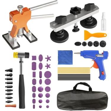 Imagem de BIG RED ATRWH056R-2 Kit de remoção de amassados de 56 peças: Ferramenta de reparo de amassados sem pintura com levantador dourado ajustável + extrator de recuo de ponte para amassados de carroceria