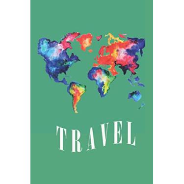 Imagem de Reisetagebuch, Travelbook A5, grün: 120 Seiten, 6x9 Inc., Tagebuch, Reise, Travel, Welt, Weltkarte, Wanderlust, Weltenbummler, Abenteuer, Erlebnisse, ... Ideenbuch, Schreibheft, Traveltagebch