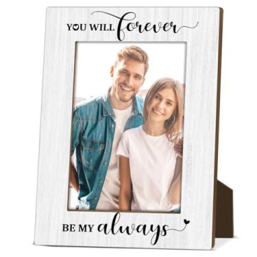 Imagem de Moldura de madeira You Will Forever Be My Always Modern Picture Frames Best Anniversary Romantic Gifts for Her Wood Desk Picture Frames for Anniversary Wedding Valentines Day Birthday Gifts for Him