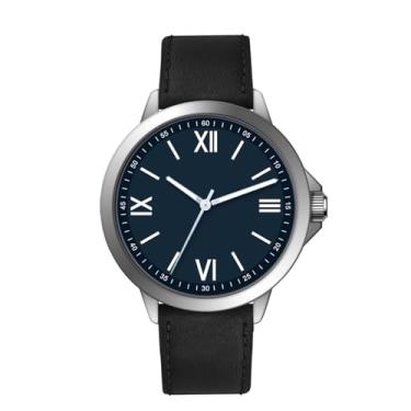 Imagem de NUOVO Relógios masculinos com números arábicos, relógios brancos, relógio clássico de quartzo com pulseira de couro, relógio de pulso masculino, Azul/preto